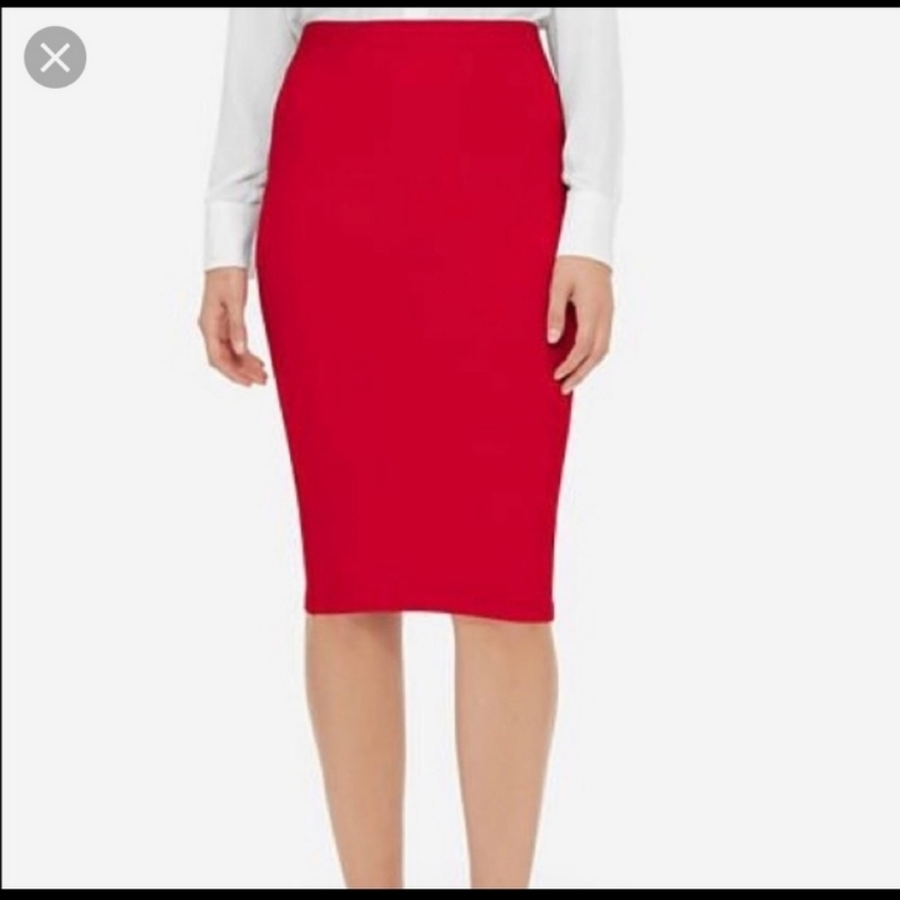 DVF RED lined NWT PENCIL Skirt - Picture 2 of 10